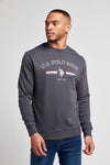 Mens Rider Crew Neck Sweatshirt in Ebony