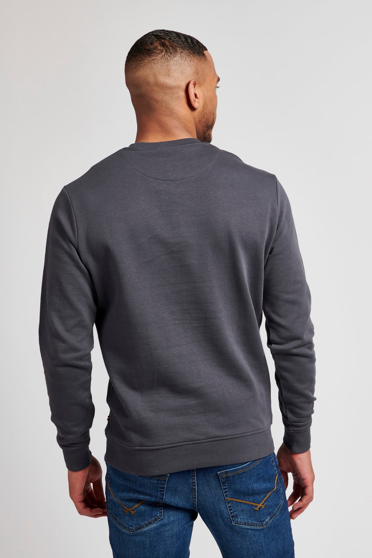 Mens Rider Crew Neck Sweatshirt in Ebony