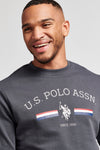 Mens Rider Crew Neck Sweatshirt in Ebony