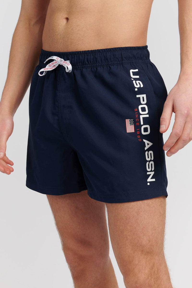 Mens Solid Swim Shorts in Navy Blue