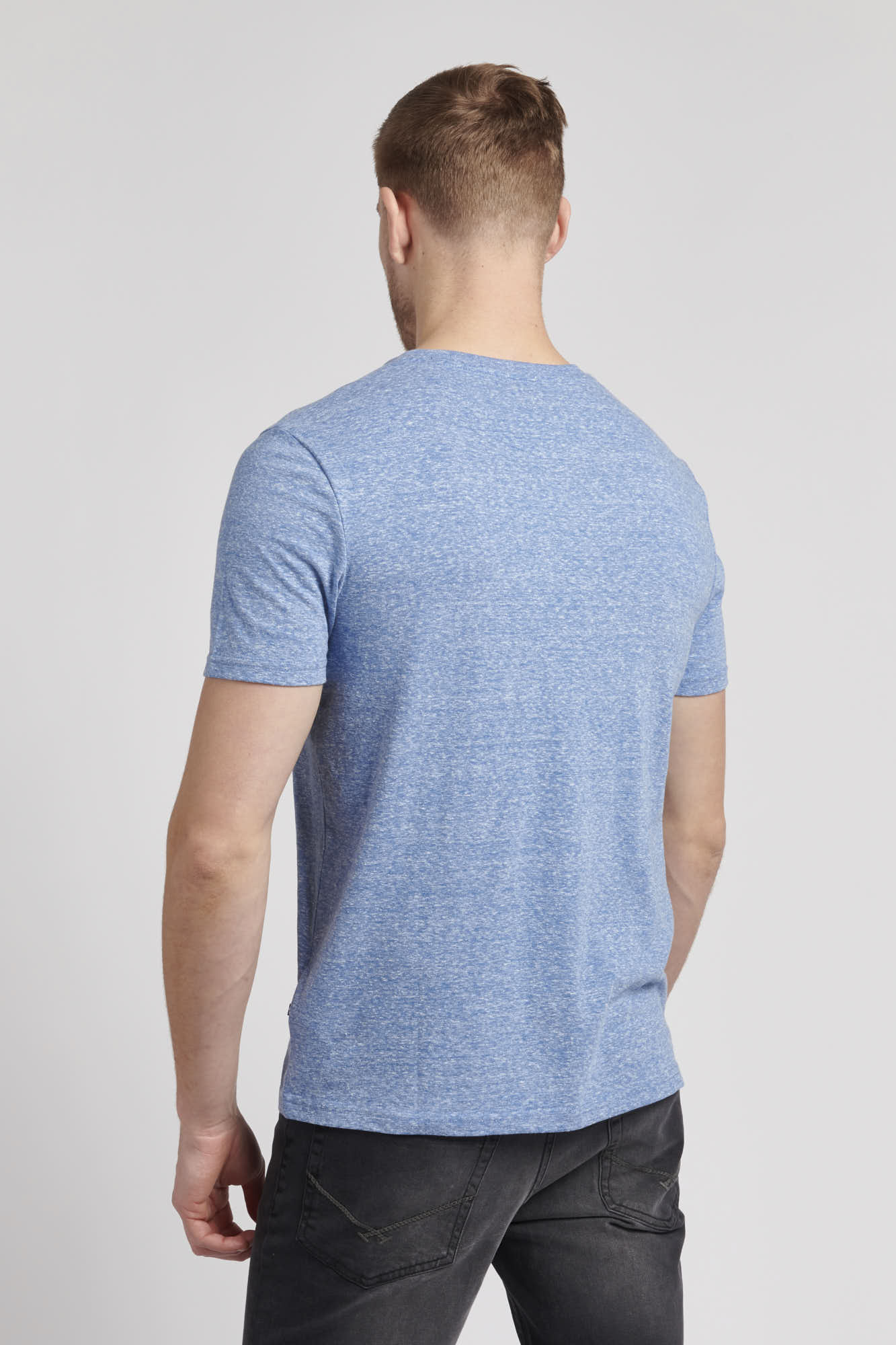 Mens Snow Melange T-Shirt in Nautical Blue