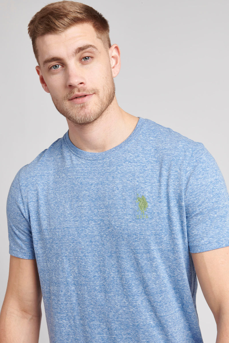 Mens Snow Melange T-Shirt in Nautical Blue