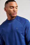 Mens Raglan Crew Neck Sweatshirt in Blue Print