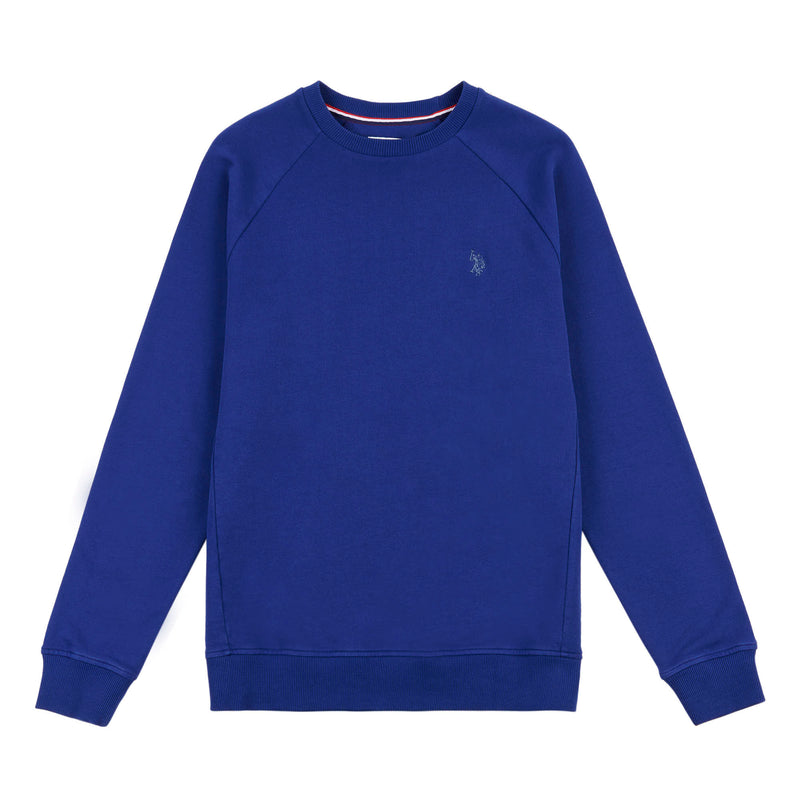 Mens Raglan Crew Neck Sweatshirt in Blue Print