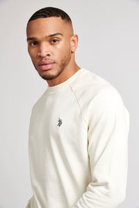 Mens Raglan Crew Neck Sweatshirt in Marshmallow