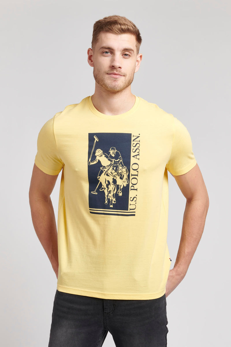 Mens Rider Block T-Shirt in Popcorn