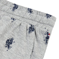 Mens Double Horsemen Print Lounge Shorts in Vintage Grey Heather