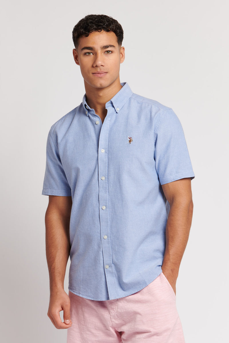 Mens Peached Oxford Shirt in Blue Yonder