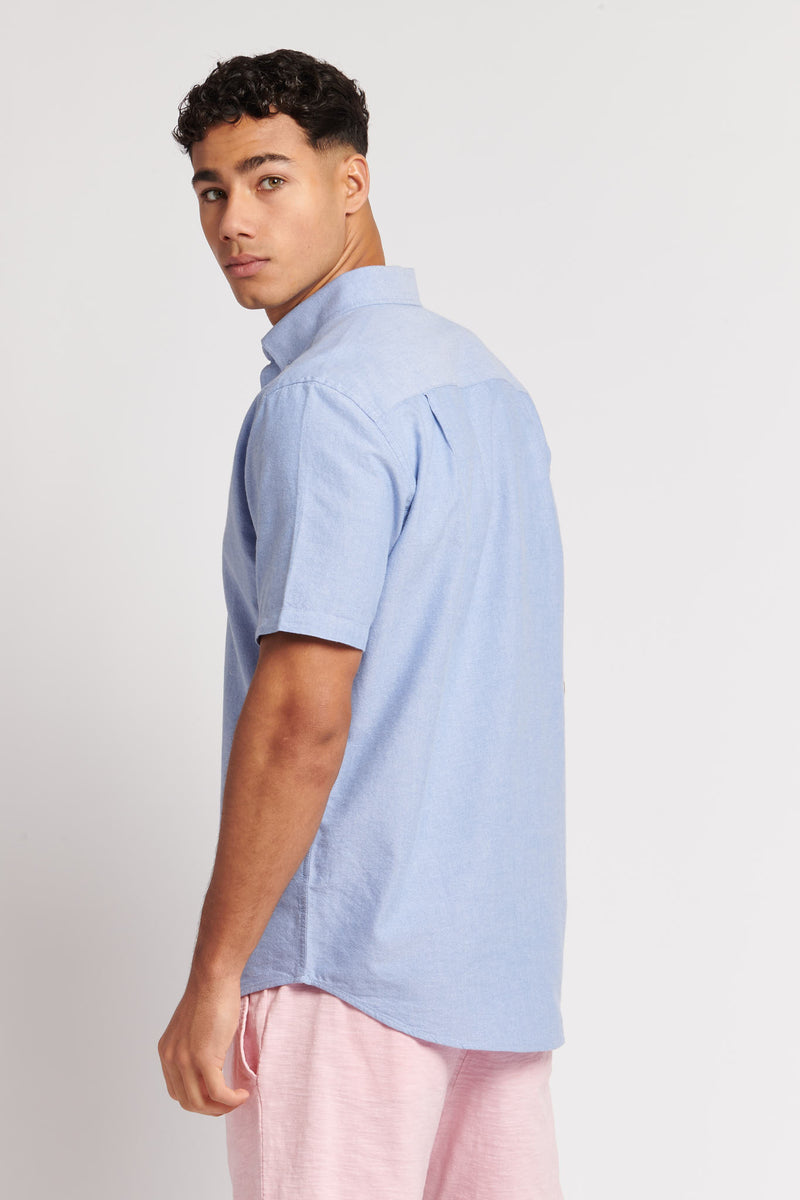 Mens Peached Oxford Shirt in Blue Yonder