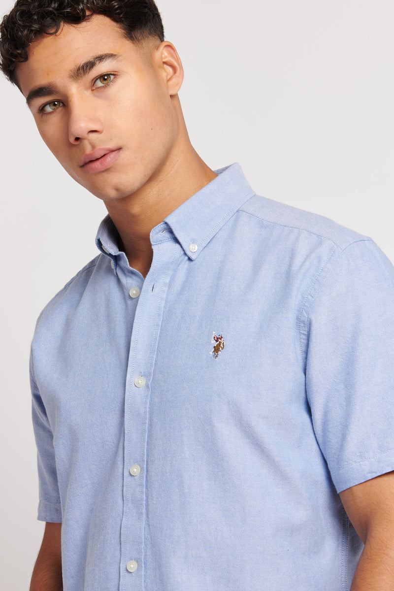 Mens Peached Oxford Shirt in Blue Yonder