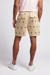 Mens Double Horsemen Print Shorts in Safari