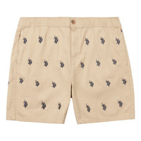 Mens Double Horsemen Print Shorts in Safari