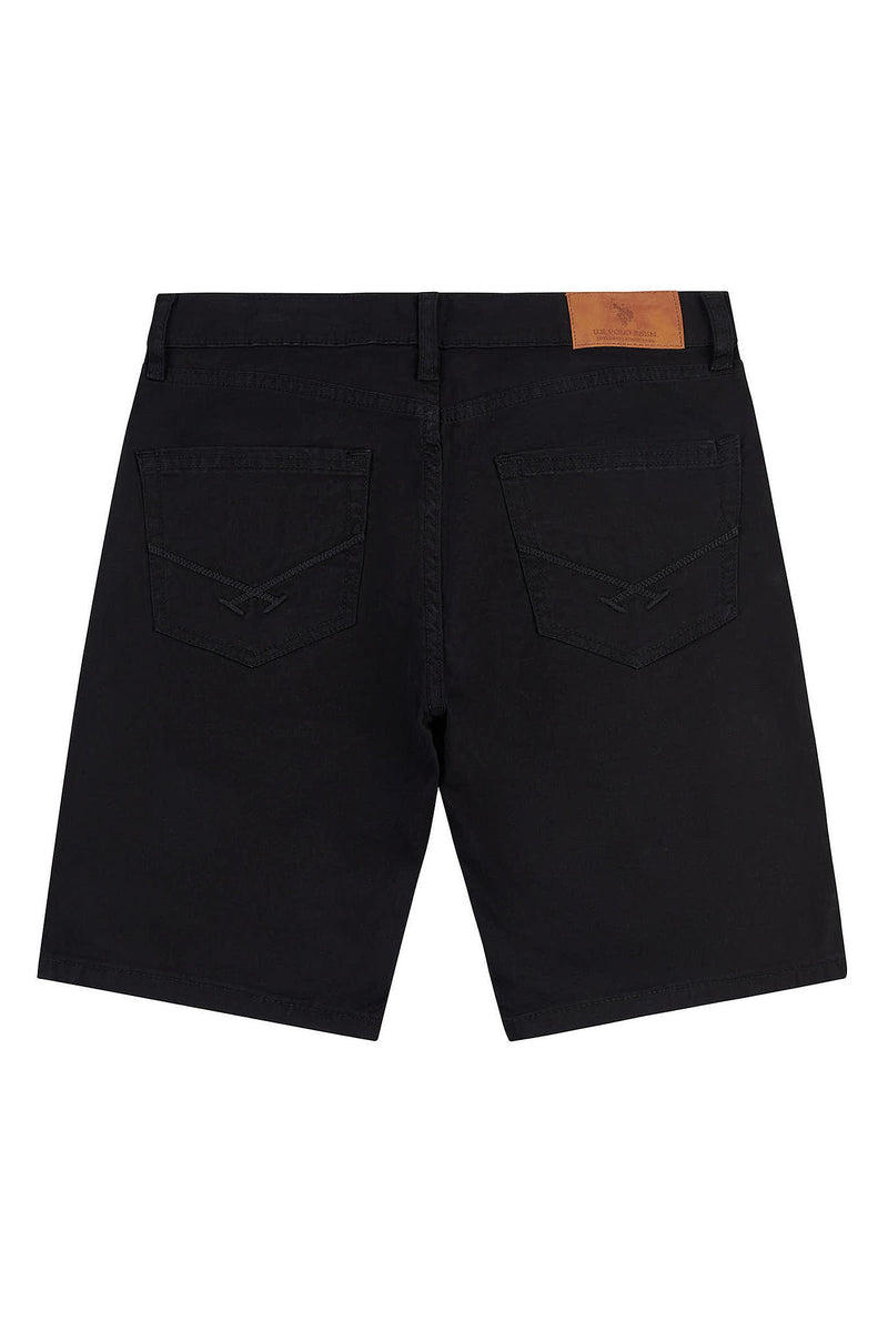 Mens Denim Woven 5 Pocket Shorts in Black