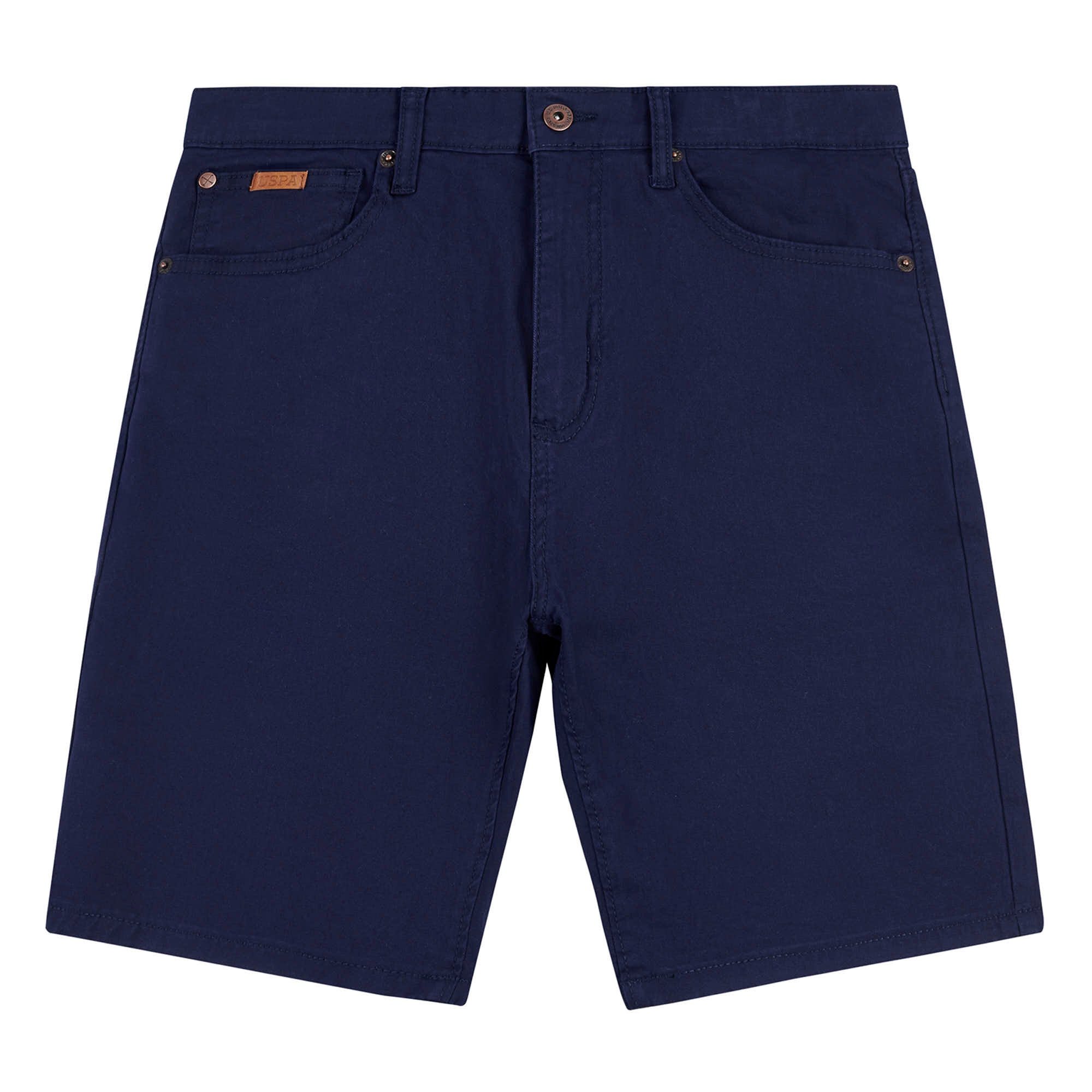 Mens Denim Woven 5 Pocket Shorts in Navy Blue