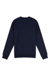 Mens Stripe Rider Crew Neck Sweatshirt in Navy Blue