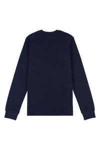 Mens Honeycomb Pique Sweatshirt in Navy Blue