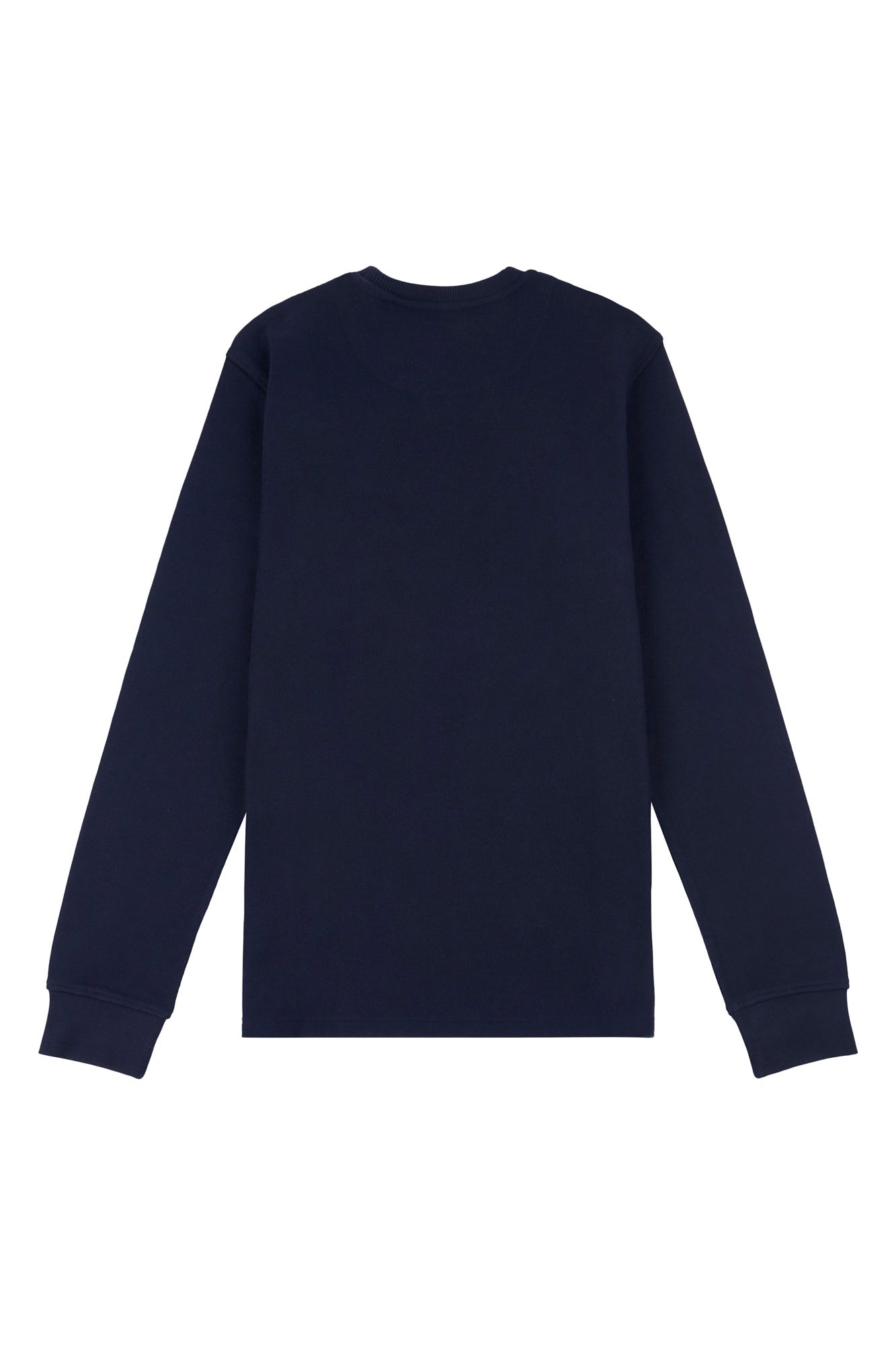 Mens Honeycomb Pique Sweatshirt in Navy Blue