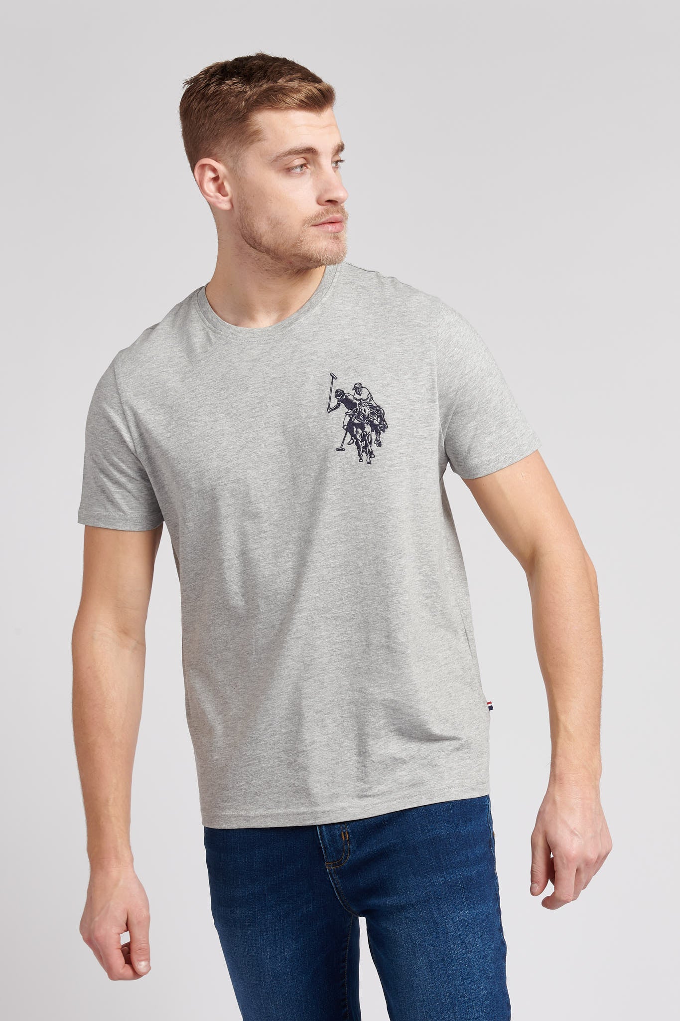 Mens Large Double Horsemen T-Shirt in Vintage Grey Heather