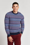 Mens Intarsia Knit in Navy Blue