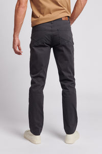 Mens Brushed Twill Trouser in Charcoal Grey Marl