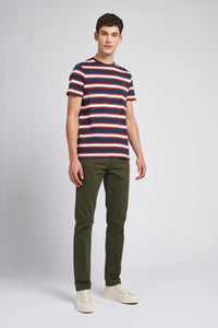 Mens Vintage Stripe T-Shirt in Navy Blue