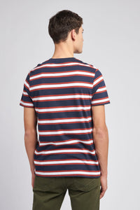 Mens Vintage Stripe T-Shirt in Navy Blue