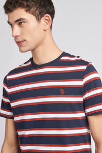 Mens Vintage Stripe T-Shirt in Navy Blue