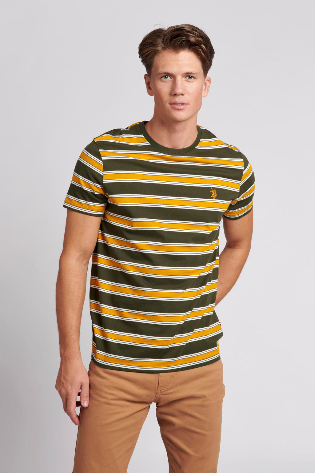 U.S. Polo Assn. Mens Vintage Stripe T-Shirt in Forest Night – U.S.