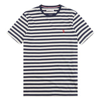 Mens Bretton Stripe T-Shirt in Navy Blue