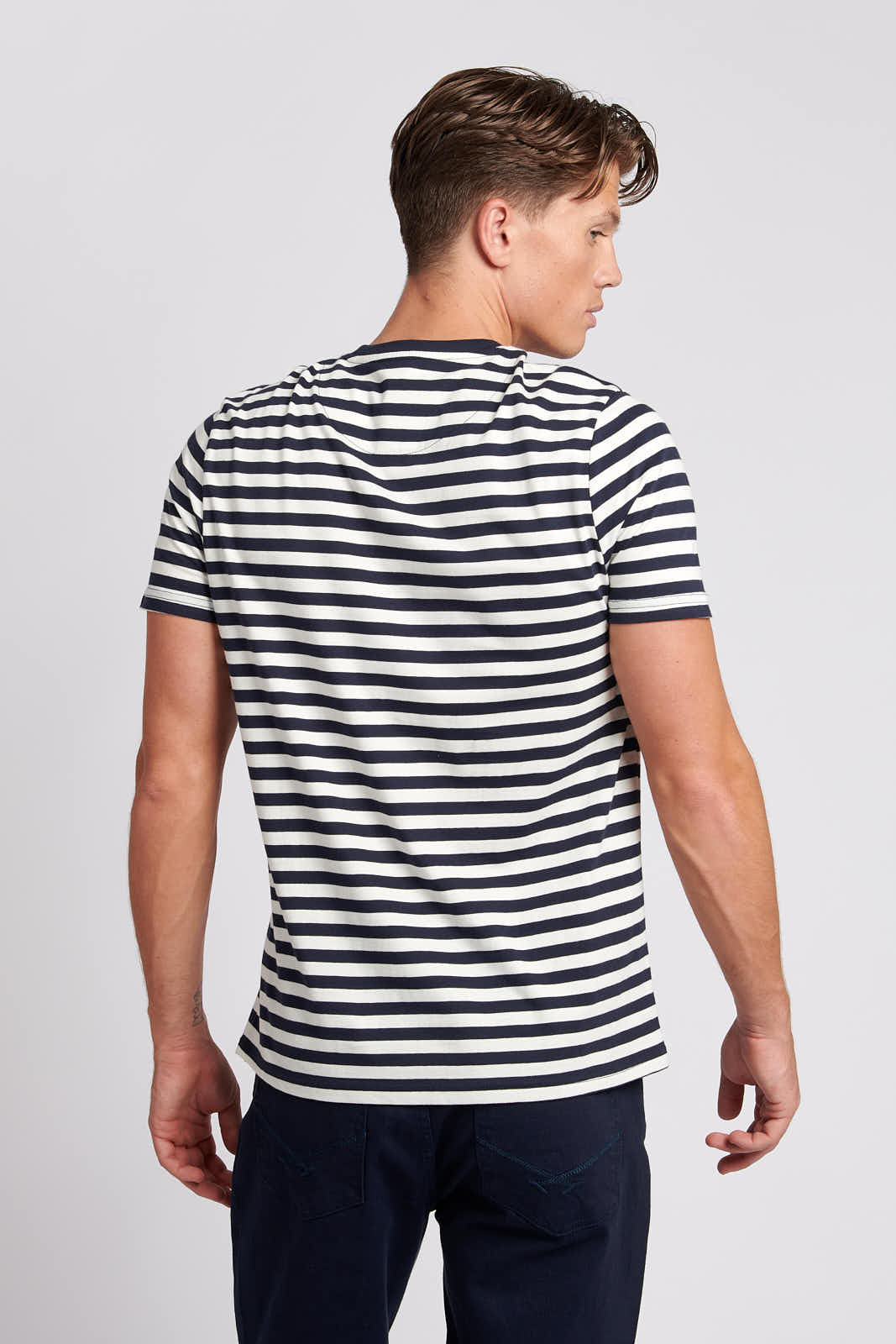 Mens Bretton Stripe T-Shirt in Marshmallow