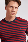 Mens Bretton Stripe T-Shirt in Biking Red