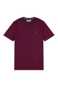 Mens Bretton Stripe T-Shirt in Biking Red