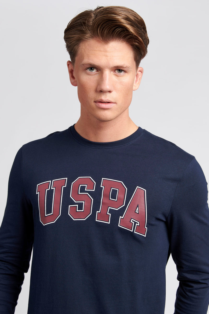 Men Arch Graphic Long Sleeve T-Shirt in Navy Blue