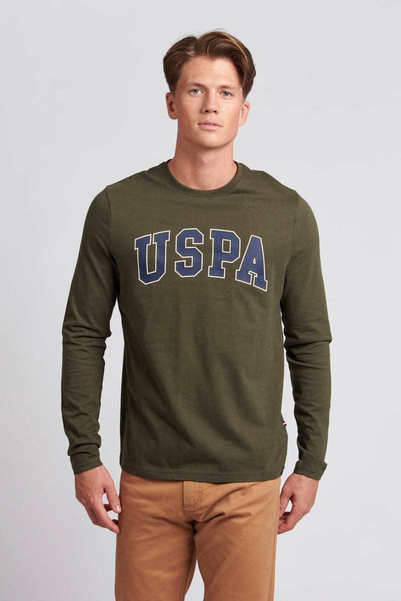 Men Arch Graphic Long Sleeve T-Shirt in Forest Night