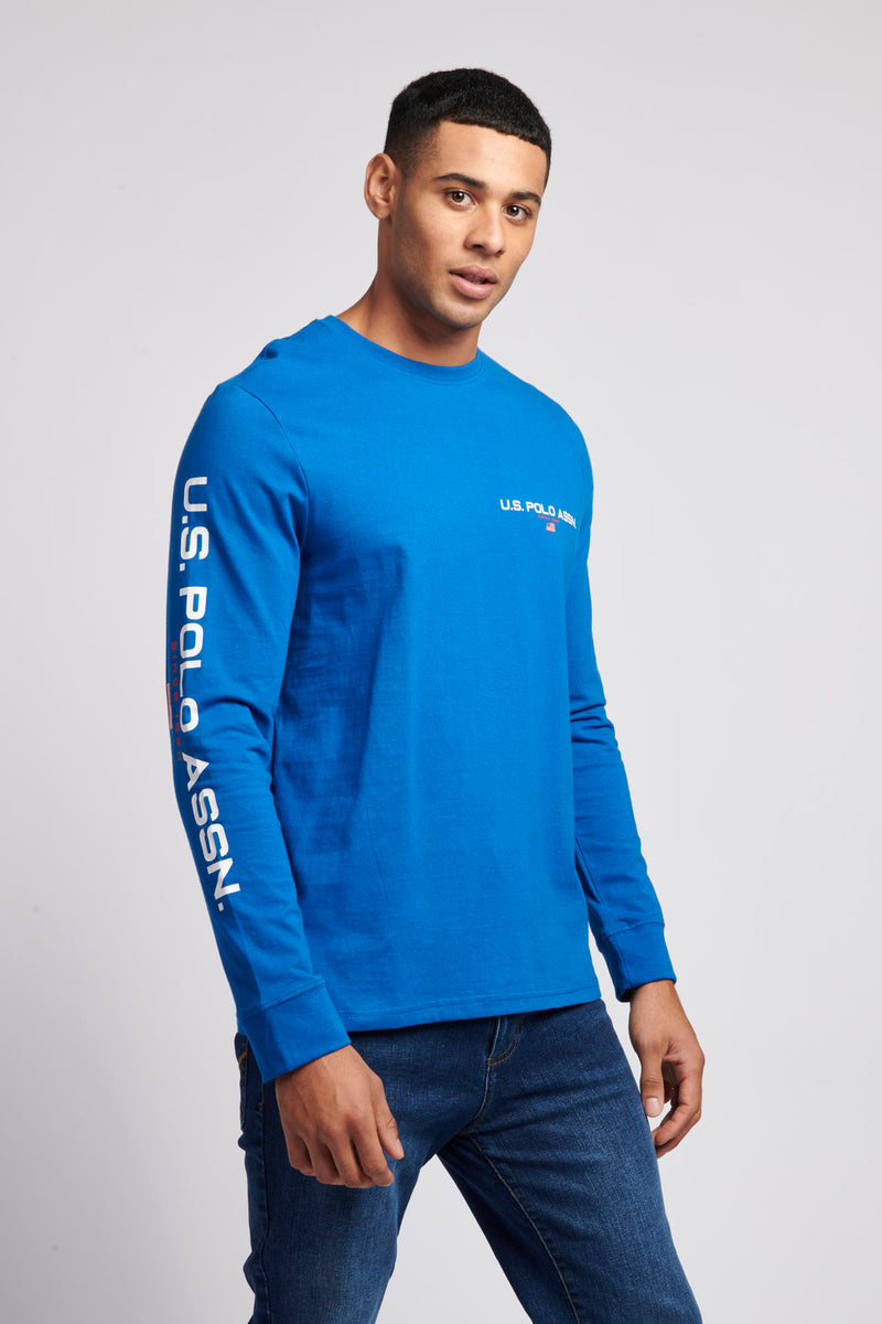 Mens Sport Long Sleeve T-Shirt in Classic Blue