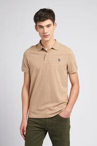 Mens Marl Pique Polo in Tigers Eye