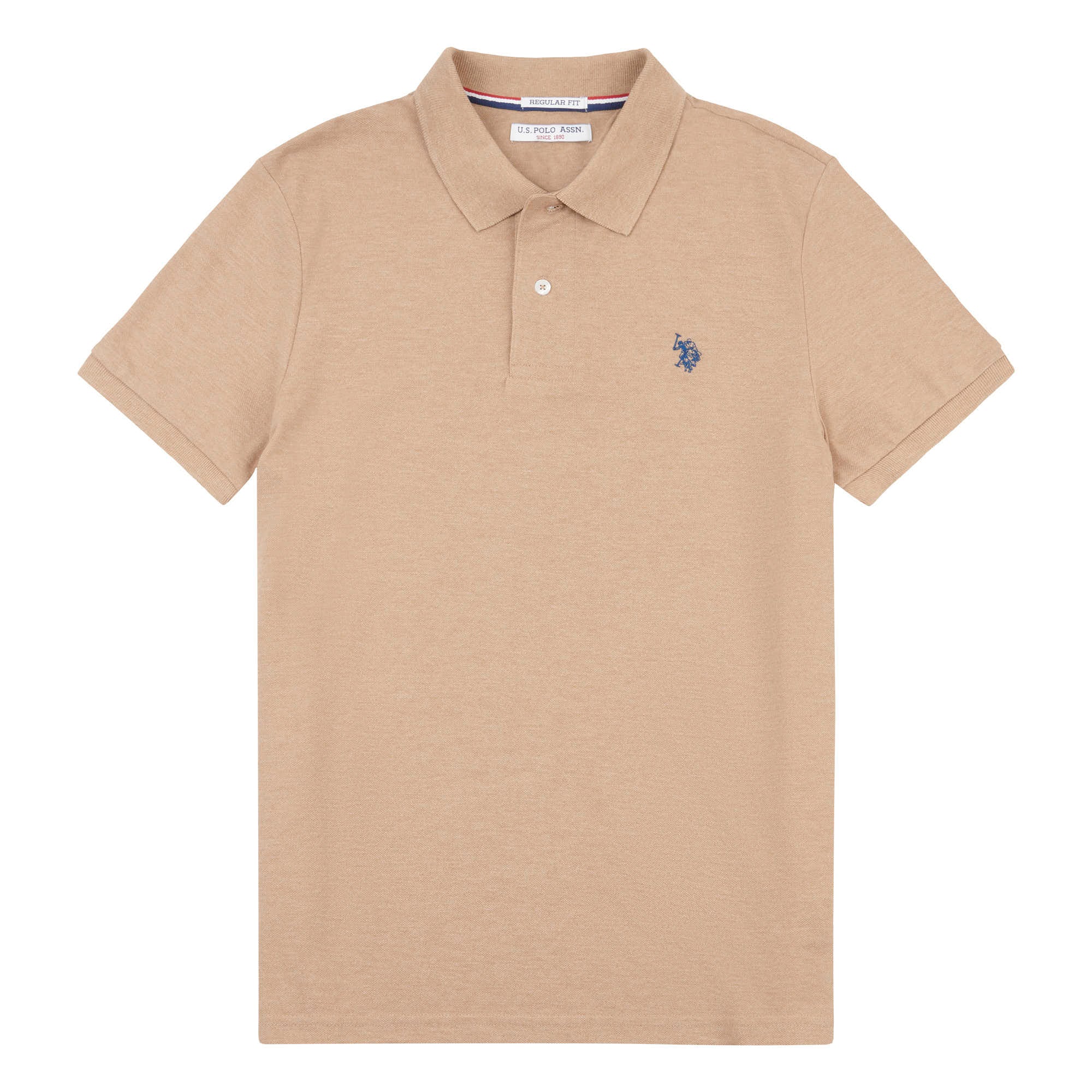 Mens Marl Pique Polo in Tigers Eye