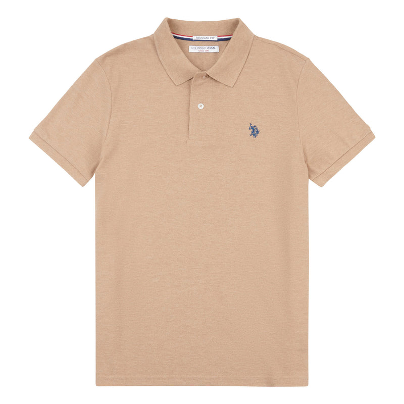 Mens Marl Pique Polo in Tigers Eye