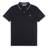 Mens Twin Tipped Pique Polo Shirt in Black