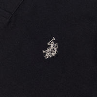 Mens Twin Tipped Pique Polo Shirt in Black