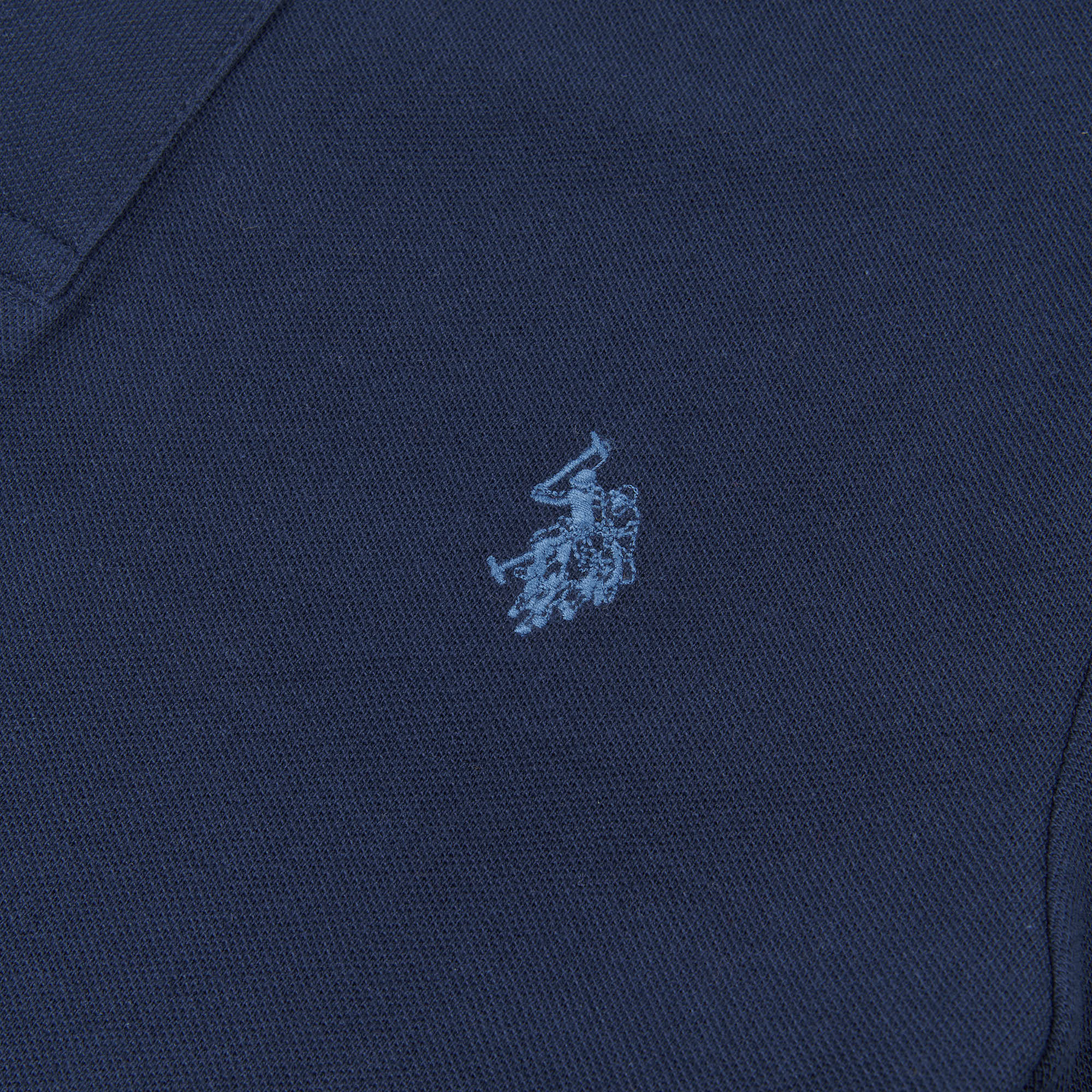 Mens Twin Tipped Pique Polo Shirt in Navy Blue