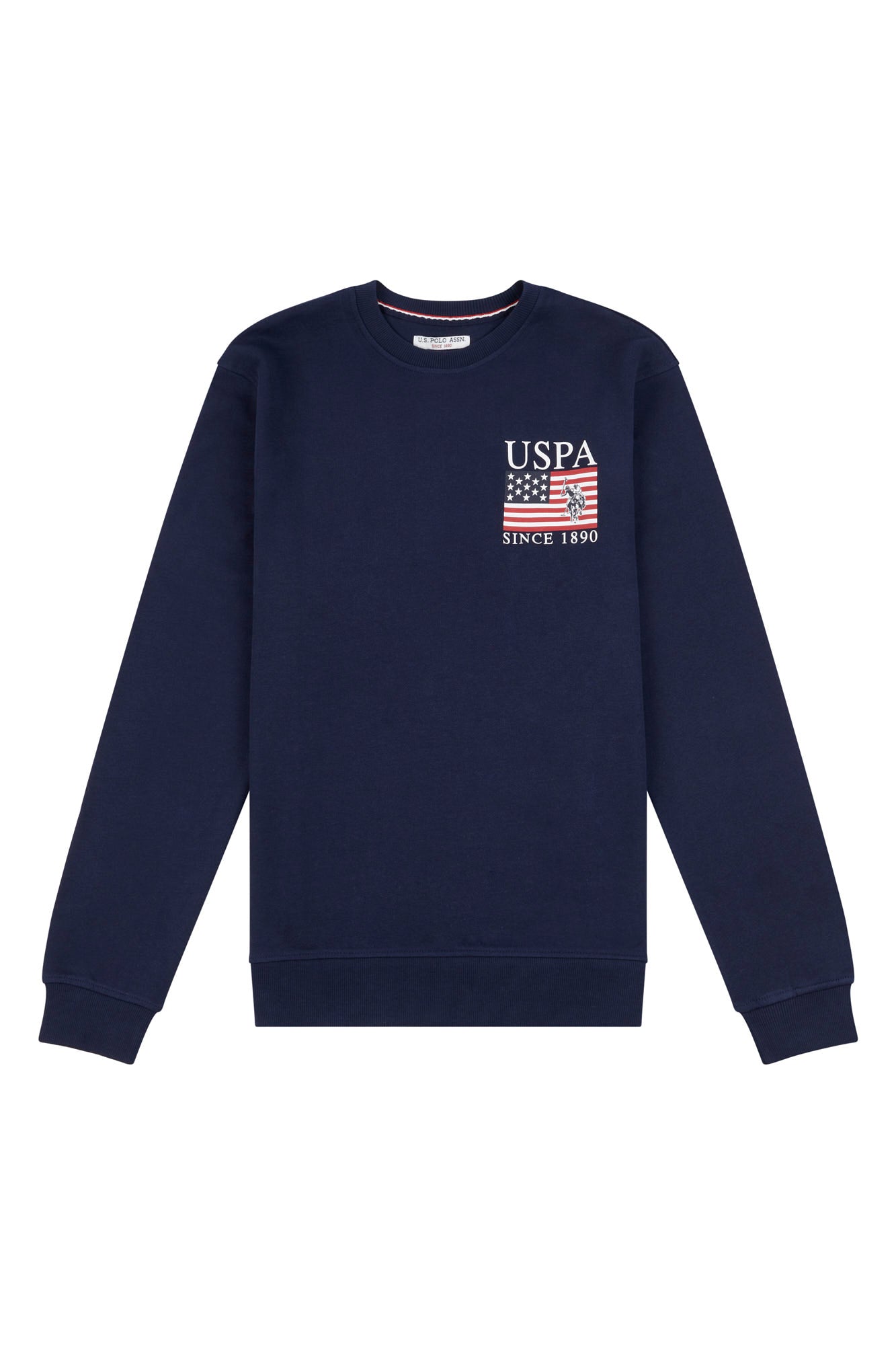 Mens Vintage USPA Since 1890 Crew Neck Sweatshirt in Navy Blue