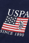 Mens Vintage USPA Since 1890 Crew Neck Sweatshirt in Navy Blue