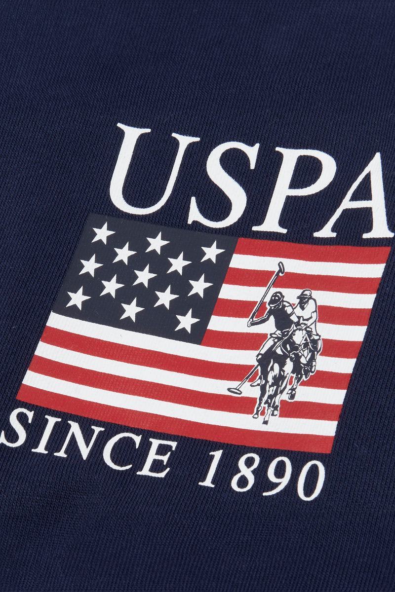 Mens Vintage USPA Since 1890 Crew Neck Sweatshirt in Navy Blue