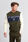 Mens Sports Crew Neck Sweatshirt in Forest Night