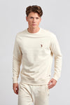 Mens Elevated Tight Weave Sweatshirt in Marshmallow