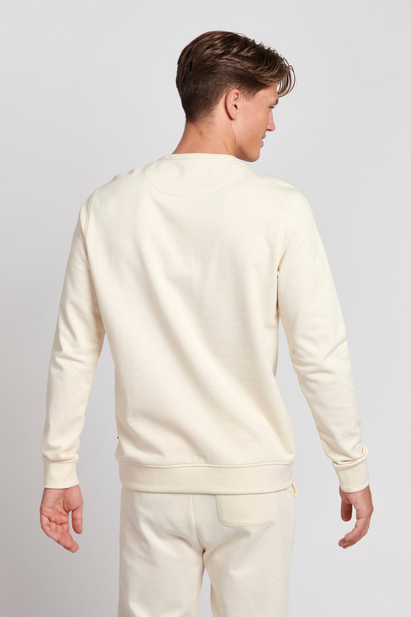 Mens Elevated Tight Weave Sweatshirt in Marshmallow