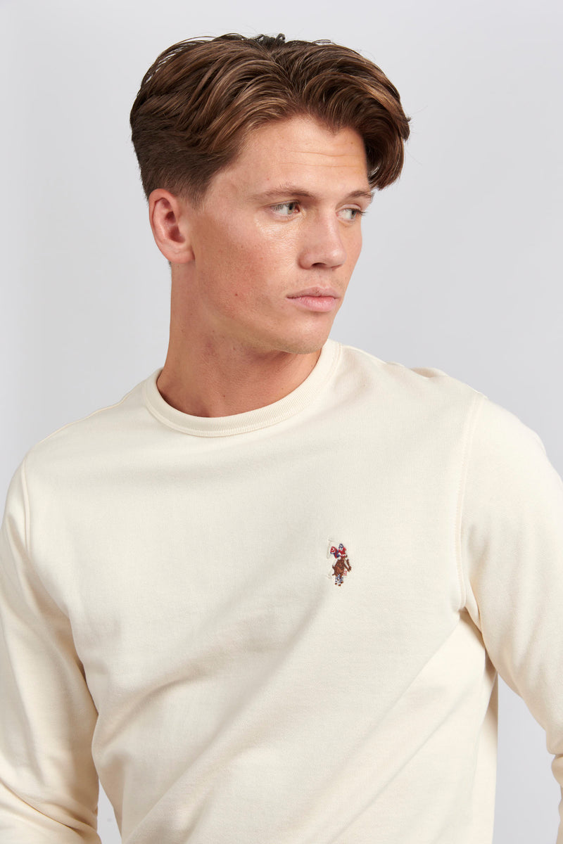 Mens Elevated Tight Weave Sweatshirt in Marshmallow