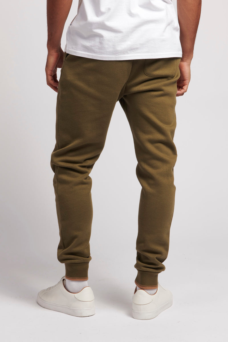 Mens Tipped Joggers in Burnt Olive