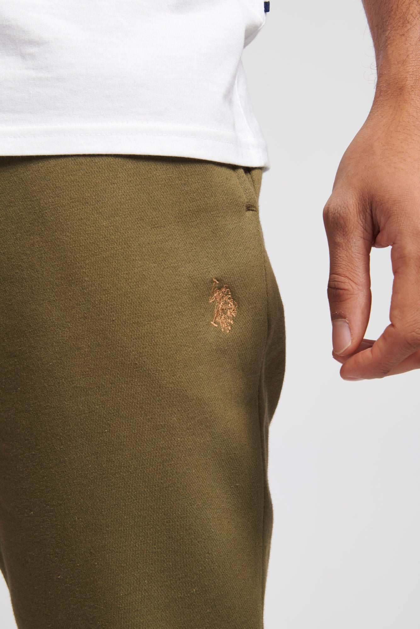 Mens Tipped Joggers in Burnt Olive